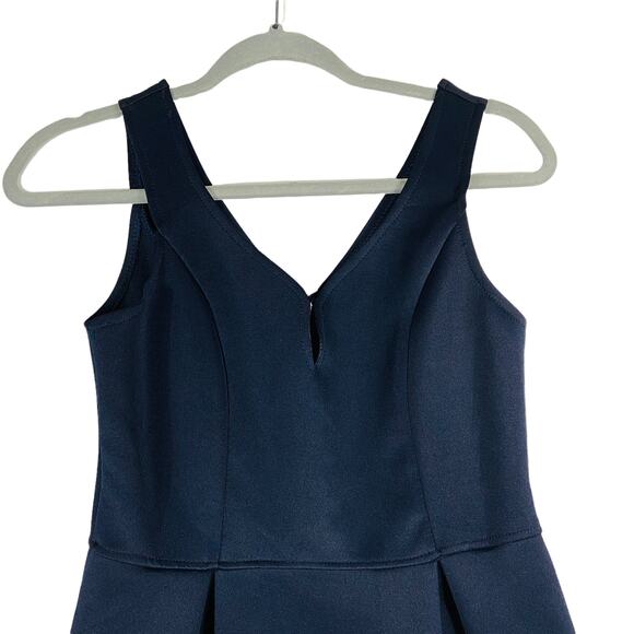 Navy Blue Fit and Flare Mini Dress Size Small - Picture 3 of 8